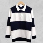 NAVY BLUE COLLER CUTTUNS TSHIRT