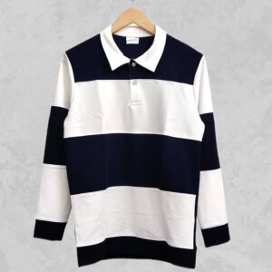 NAVY BLUE COLLER CUTTUNS TSHIRT