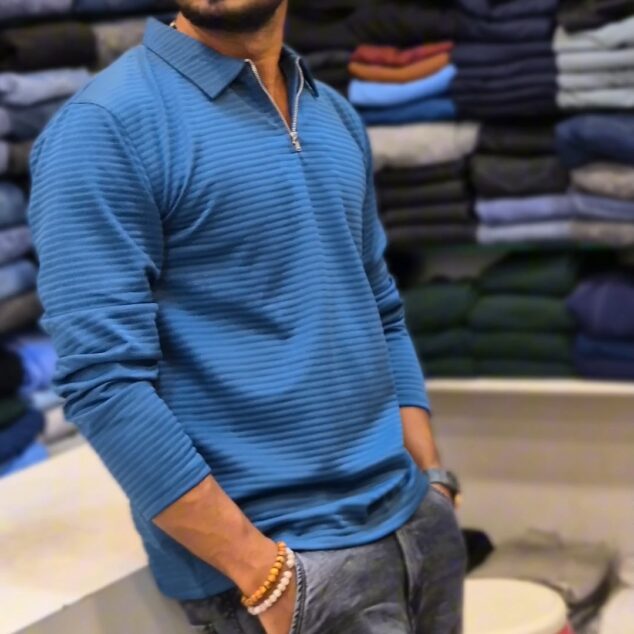 FULL SLEEVE ZIPPER T BLUE M2