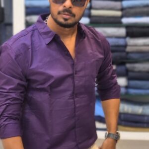 TWILL COTTON PURBLE SHIRT